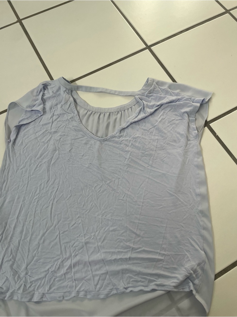 LOFT Pale Blue Layered V-Neck Top